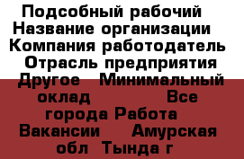 Подсобный рабочий › Название организации ­ Компания-работодатель › Отрасль предприятия ­ Другое › Минимальный оклад ­ 15 000 - Все города Работа » Вакансии   . Амурская обл.,Тында г.